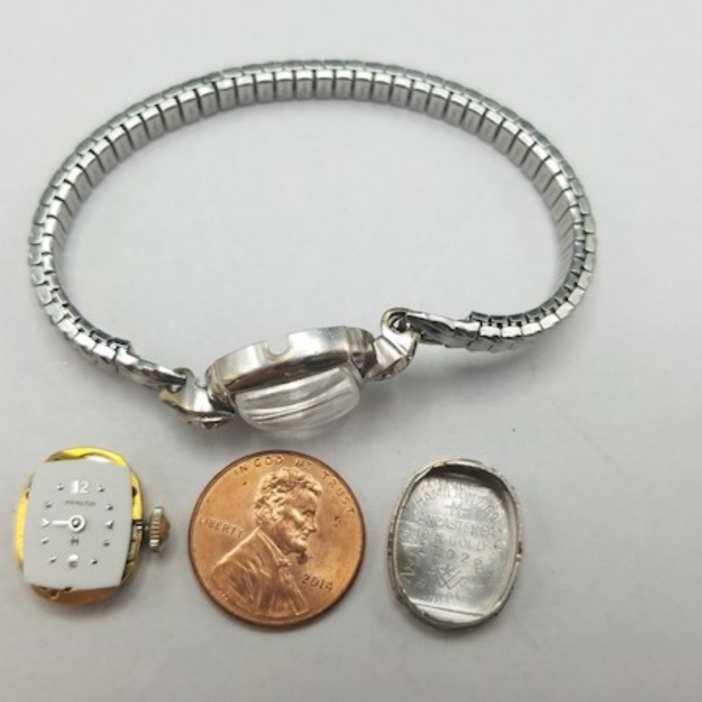 10K White Gold Hamilton Watch w/ Diamonds-Vintage! - Picture 2 of 7